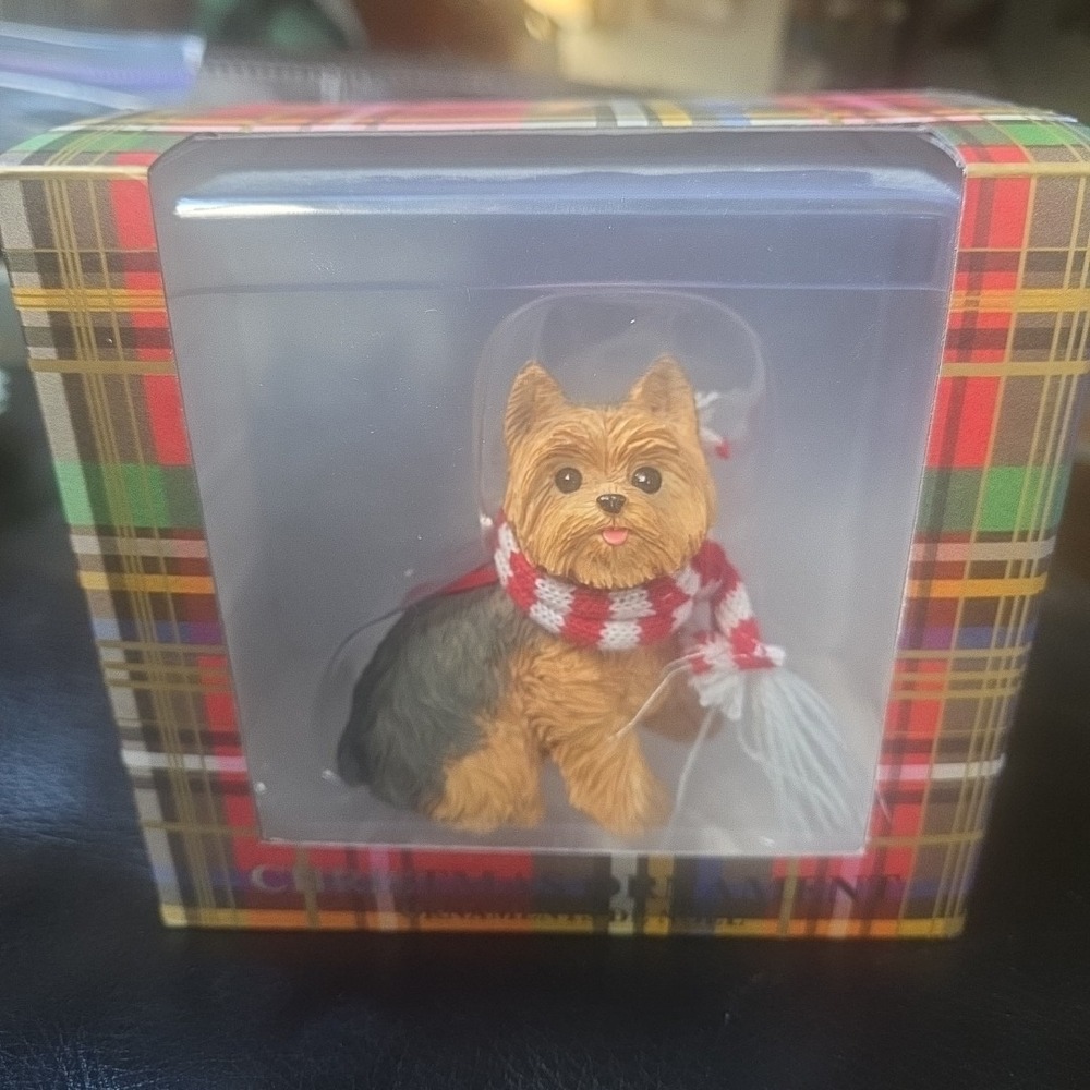 Sandicast Ornament Yorkshire Terrier Yorkie in the Box Christmas Tree Gift